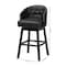 Baxton Studio Black Faux Leather Tufted Swivel Barstool with Nail heads Trim 120-6596 - alternate 5